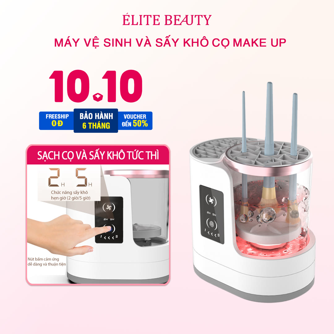 Máy Vệ Sinh Cọ Trang Điểm — Tự Động Làm Sạch & Sấy Khô