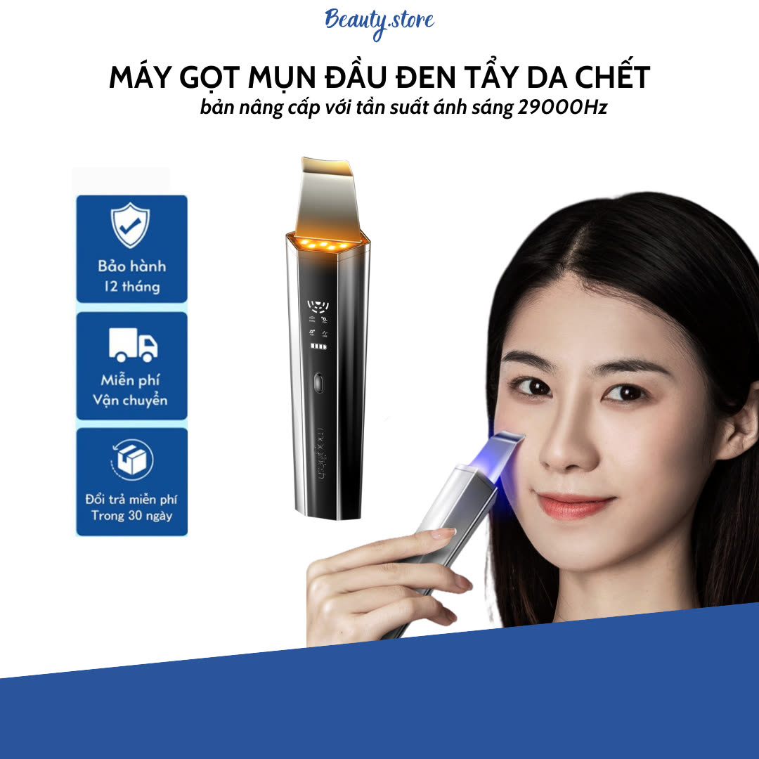 Máy Cà Da Tẩy Chết Siêu Âm 29000Hz — Bản M28 Mạ Crom