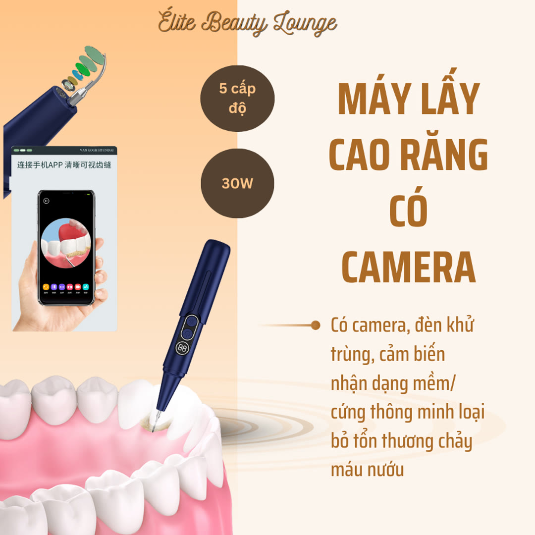 Máy Lấy Cao Răng Có Camera HD — 5 Cấp Độ + Khử Trùng